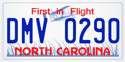 NC license plate DMV0290