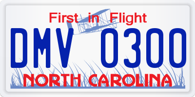 NC license plate DMV0300