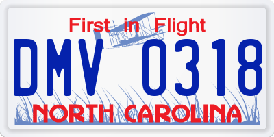 NC license plate DMV0318