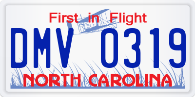 NC license plate DMV0319