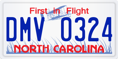 NC license plate DMV0324