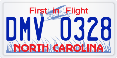 NC license plate DMV0328