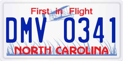 NC license plate DMV0341