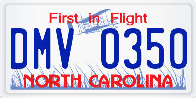 NC license plate DMV0350