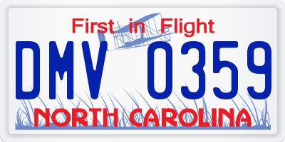 NC license plate DMV0359