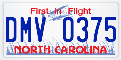 NC license plate DMV0375
