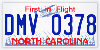 NC license plate DMV0378