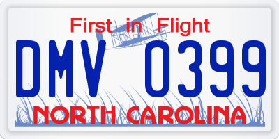 NC license plate DMV0399