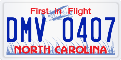 NC license plate DMV0407