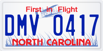 NC license plate DMV0417