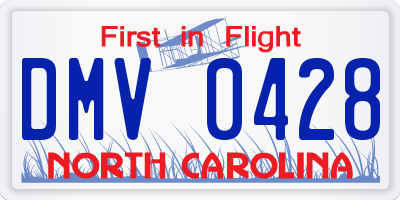 NC license plate DMV0428