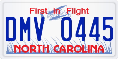 NC license plate DMV0445