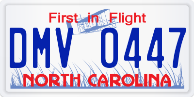 NC license plate DMV0447