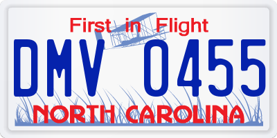NC license plate DMV0455