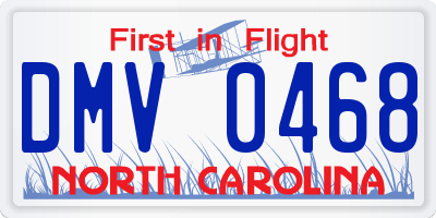 NC license plate DMV0468