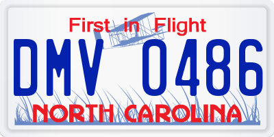 NC license plate DMV0486