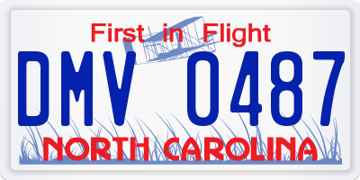 NC license plate DMV0487