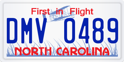 NC license plate DMV0489