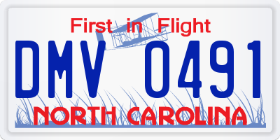 NC license plate DMV0491