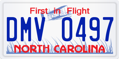 NC license plate DMV0497