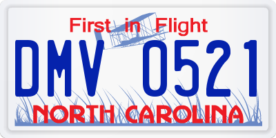 NC license plate DMV0521