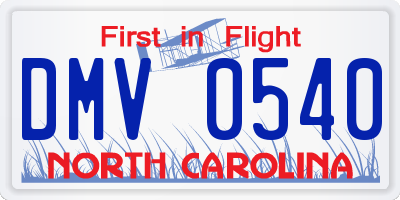 NC license plate DMV0540