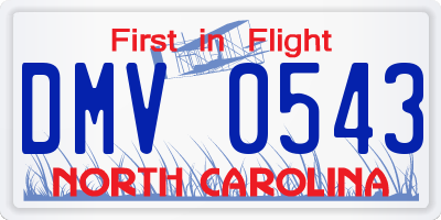 NC license plate DMV0543