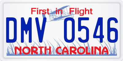 NC license plate DMV0546