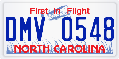 NC license plate DMV0548
