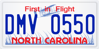 NC license plate DMV0550