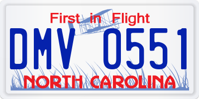 NC license plate DMV0551
