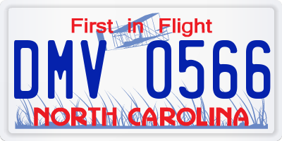NC license plate DMV0566