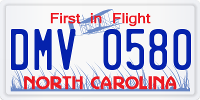 NC license plate DMV0580