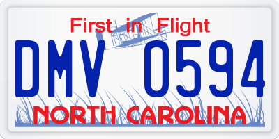 NC license plate DMV0594