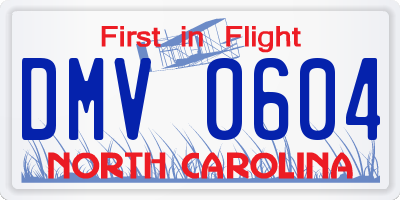 NC license plate DMV0604
