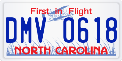 NC license plate DMV0618