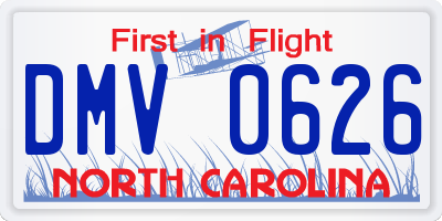 NC license plate DMV0626