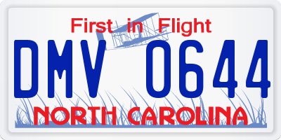 NC license plate DMV0644
