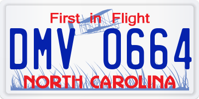 NC license plate DMV0664