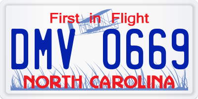 NC license plate DMV0669