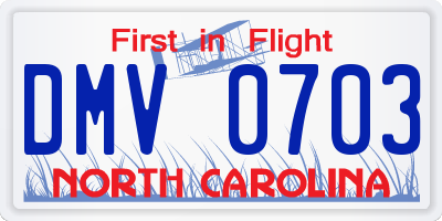 NC license plate DMV0703