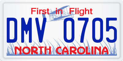 NC license plate DMV0705
