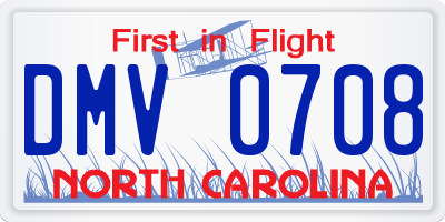 NC license plate DMV0708