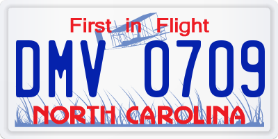 NC license plate DMV0709