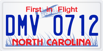 NC license plate DMV0712