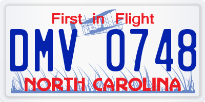 NC license plate DMV0748