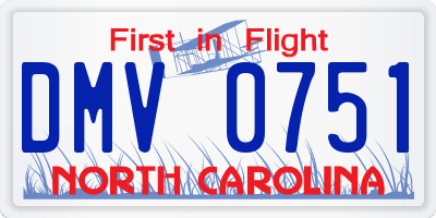 NC license plate DMV0751