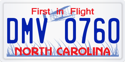 NC license plate DMV0760