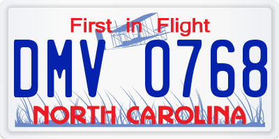 NC license plate DMV0768