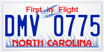 NC license plate DMV0775
